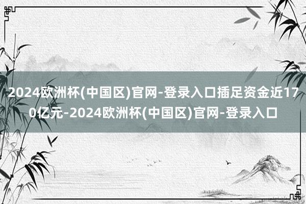 2024欧洲杯(中国区)官网-登录入口插足资金近170亿元-2024欧洲杯(中国区)官网-登录入口