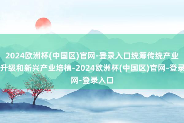 2024欧洲杯(中国区)官网-登录入口统筹传统产业转型升级和新兴产业培植-2024欧洲杯(中国区)官网-登录入口